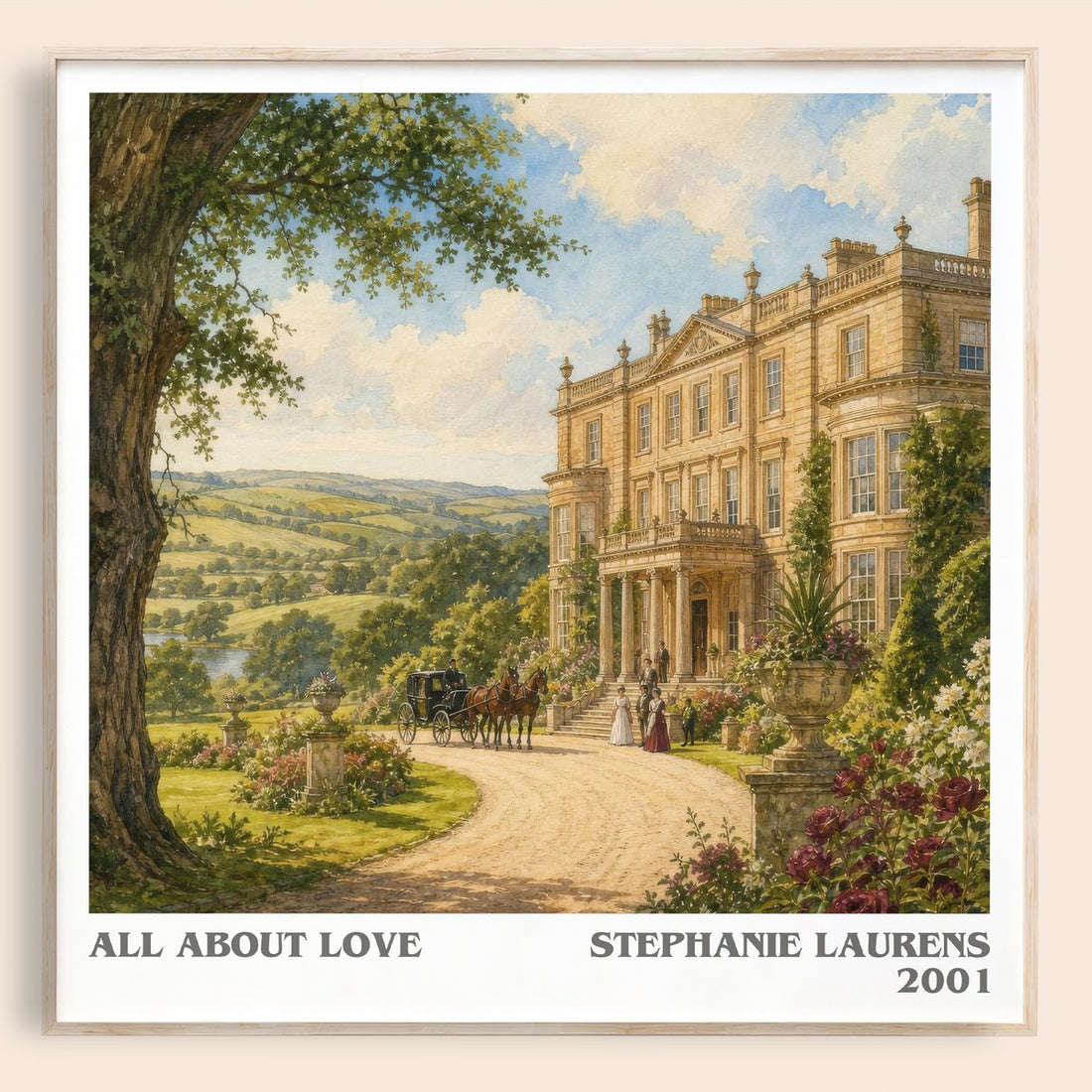 All About Love literary book poster by Stephanie Laurens – framed literary art print