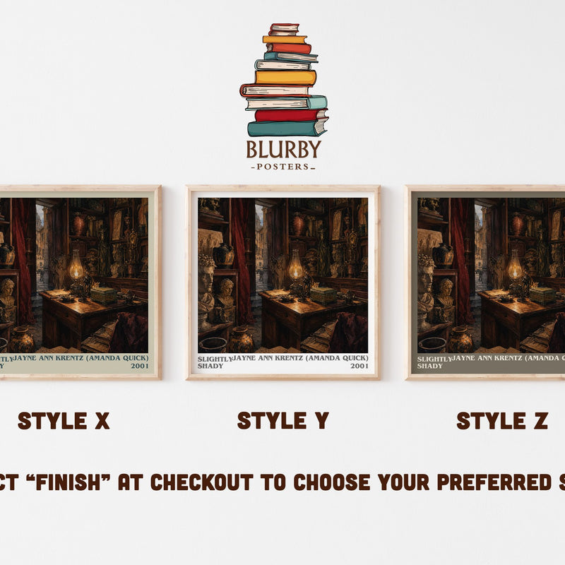 Slightly Shady literary print in frame leaning in hallway – romance wall art