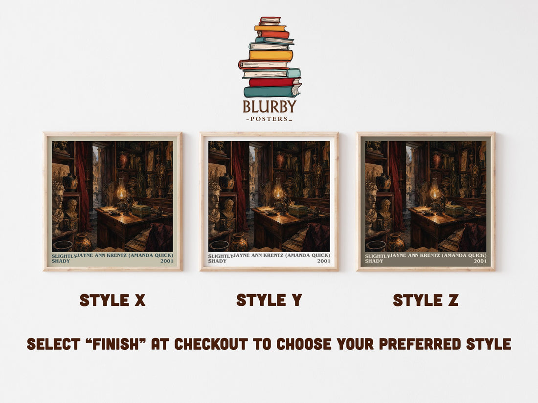 Slightly Shady literary print in frame leaning in hallway – romance wall art (mockup)