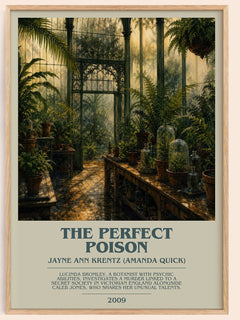 The Perfect Poison bookish book poster by Jayne Ann Krentz (Amanda Quick) – framed literary art print