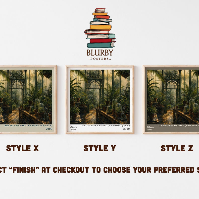 The Perfect Poison literary print in frame leaning in hallway – romance wall art