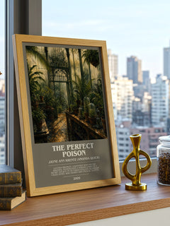 The Perfect Poison bookish print framed by window – literary home decor