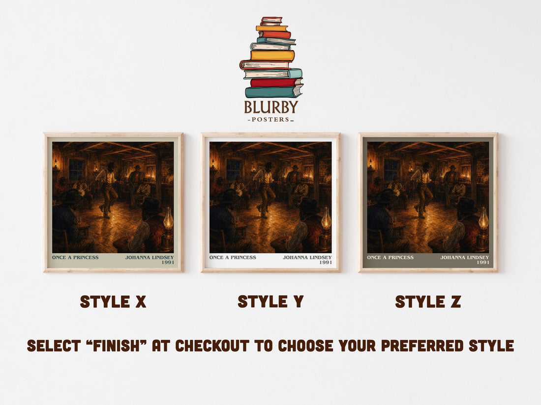 Once a Princess literary print in frame leaning in hallway – romance wall art (mockup)