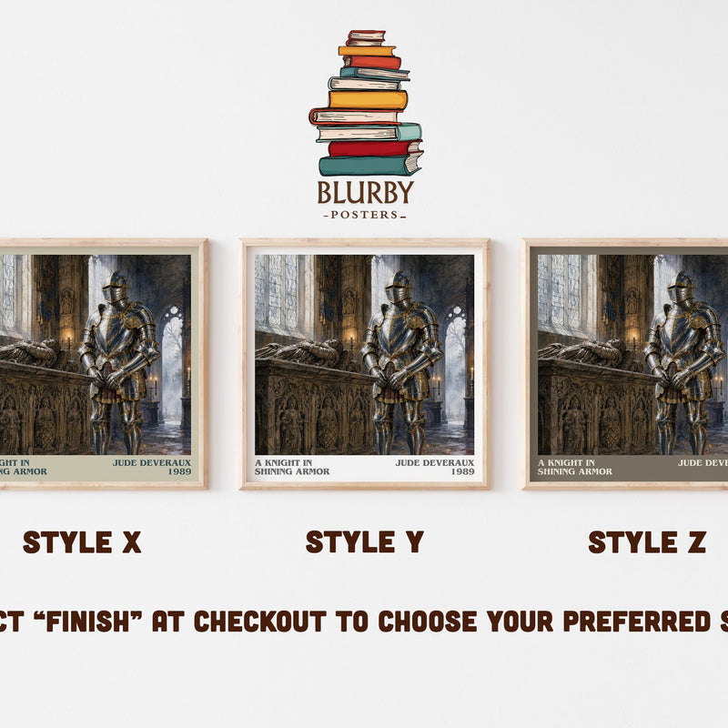 A Knight in Shining Armor literary print in frame leaning in hallway – romance wall art