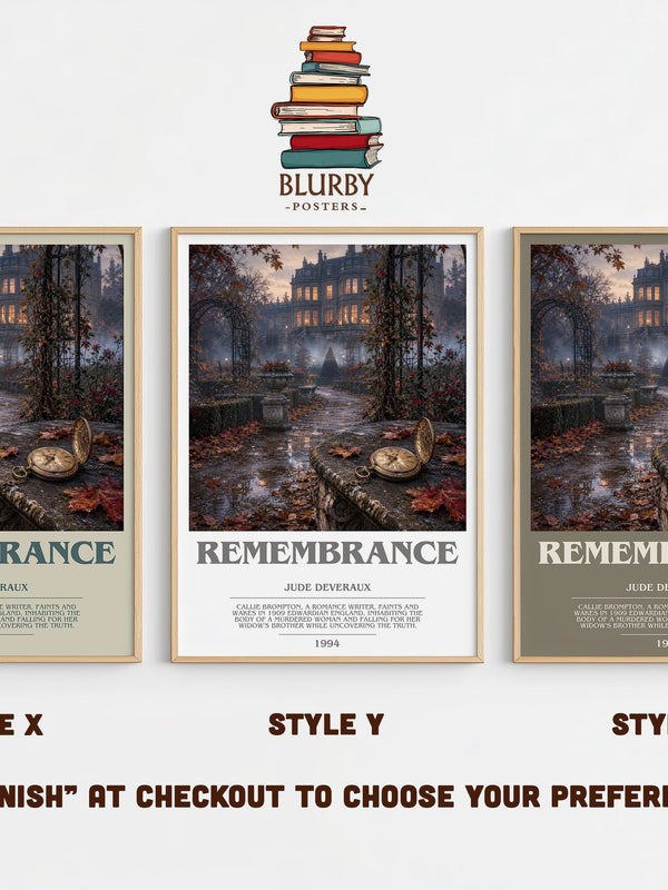 Remembrance bookish print in frame leaning in hallway – romance wall art
