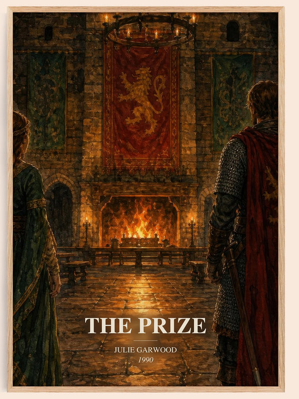 The Prize watercolour book poster by Julie Garwood – framed literary art print