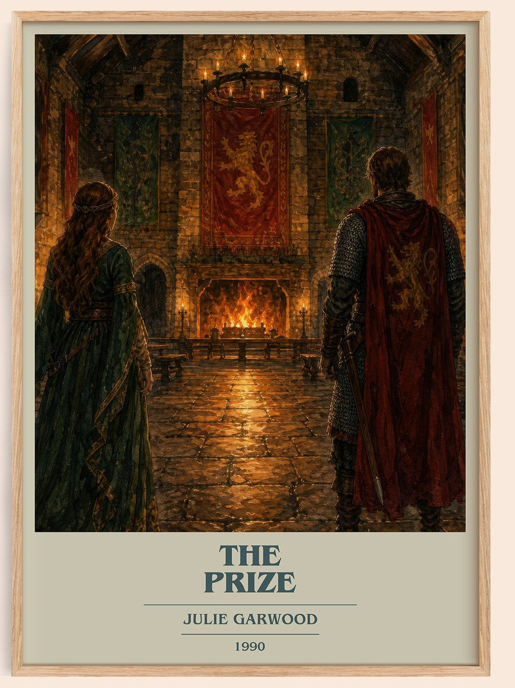 The Prize book cover book poster by Julie Garwood – framed literary art print
