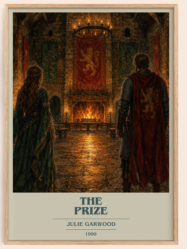 The Prize book cover book poster by Julie Garwood – framed literary art print
