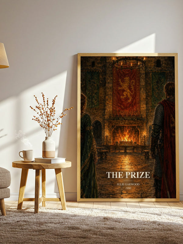 The Prize watercolour print in frame leaning in hallway – romance wall art