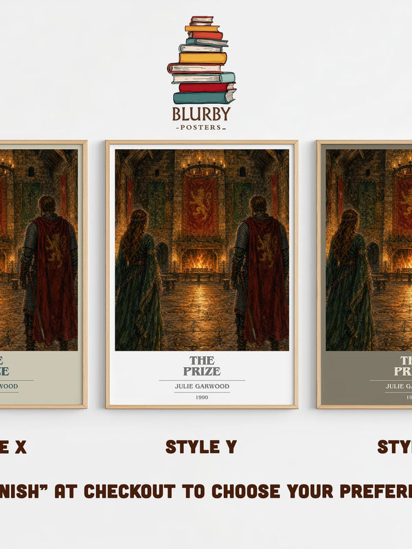The Prize book cover print in frame leaning in hallway – romance wall art