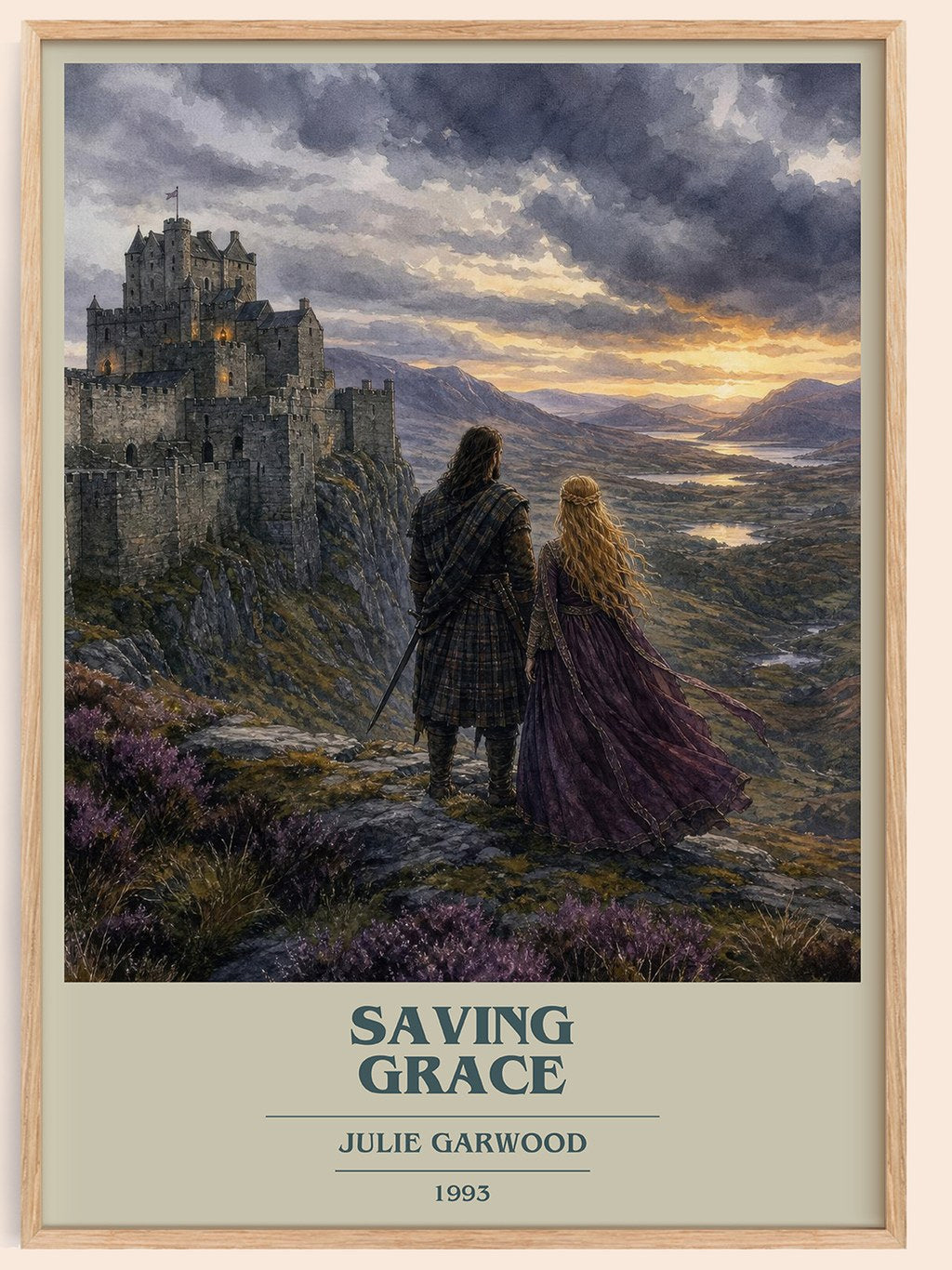 Saving Grace book cover book poster by Julie Garwood – framed literary art print