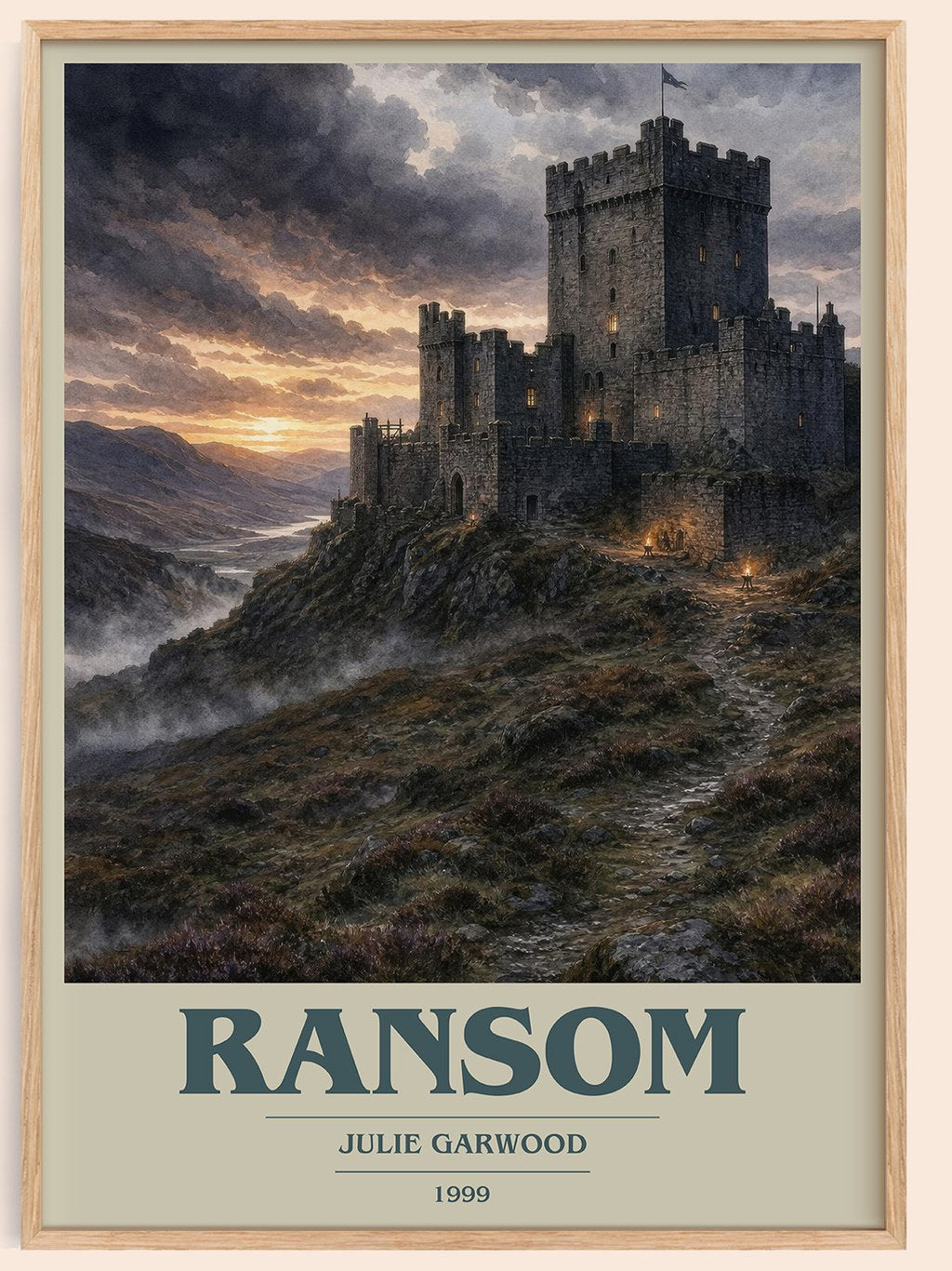 Ransom book cover book poster by Julie Garwood – framed literary art print