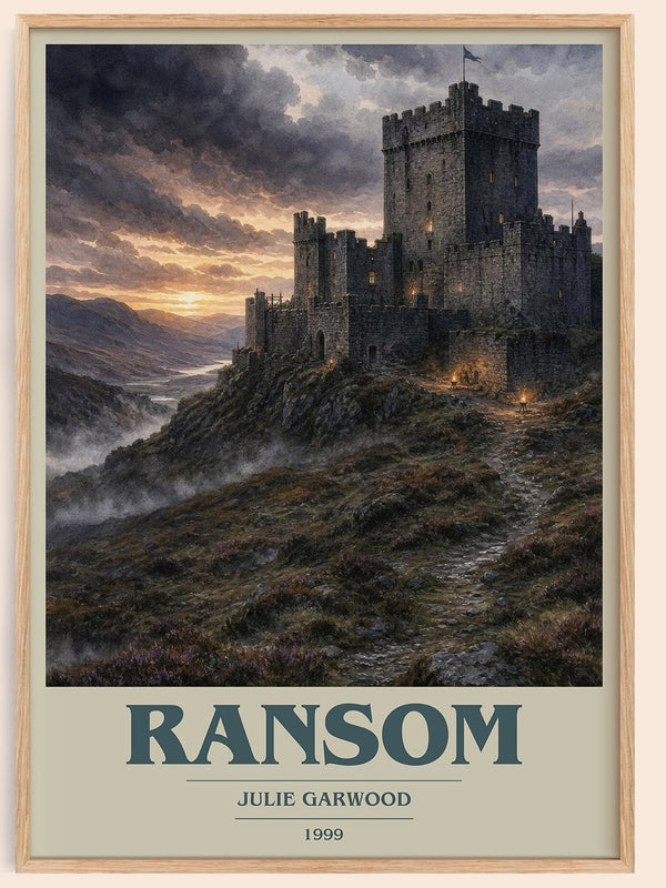 Ransom book cover book poster by Julie Garwood – framed literary art print