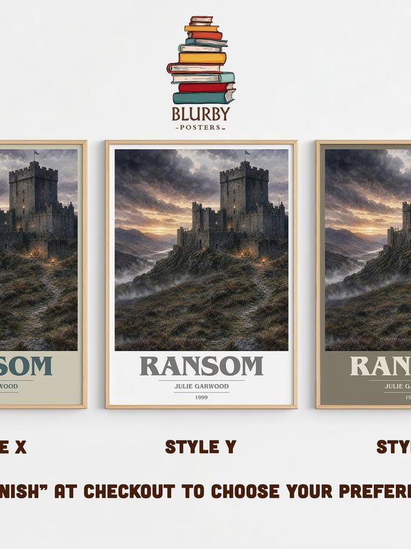 Ransom book cover print in frame leaning in hallway – romance wall art