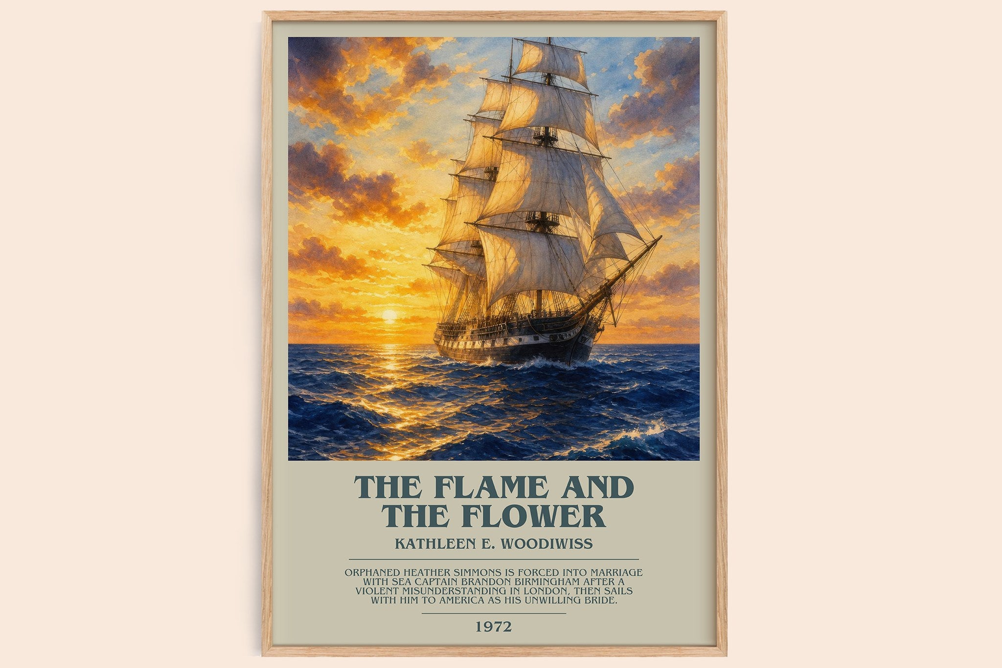 The Flame and the Flower Bookish Wall Art by Kathleen E. Woodiwiss
