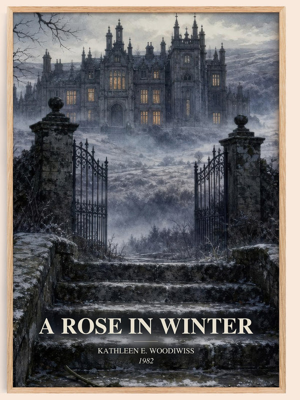 A Rose in Winter watercolour book poster by Kathleen E. Woodiwiss – framed literary art print