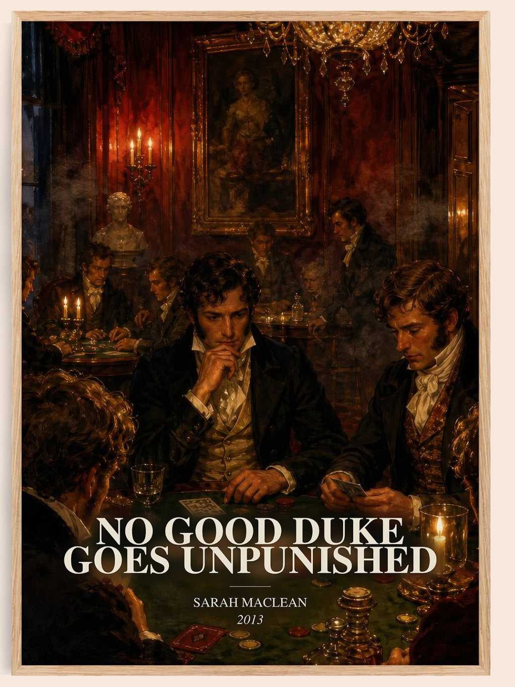 No Good Duke Goes Unpunished watercolour book poster by Sarah MacLean – framed literary art print
