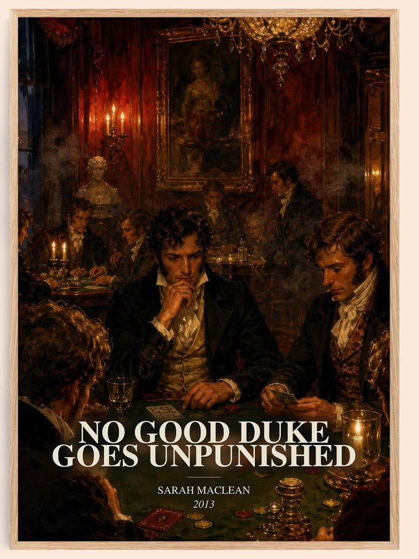 No Good Duke Goes Unpunished watercolour book poster by Sarah MacLean – framed literary art print