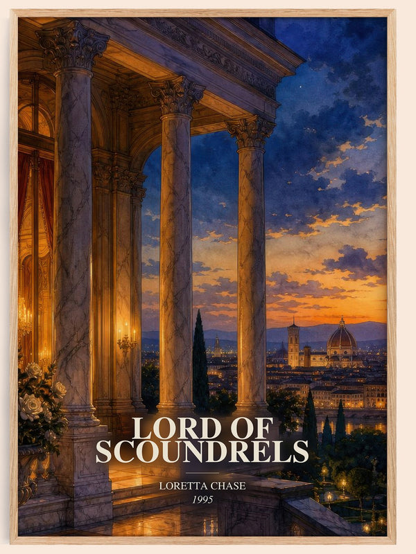 Lord of Scoundrels watercolour book poster by Loretta Chase – framed literary art print
