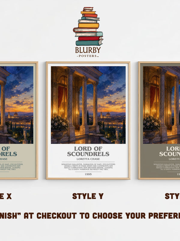 Lord of Scoundrels bookish print in frame leaning in hallway – romance wall art