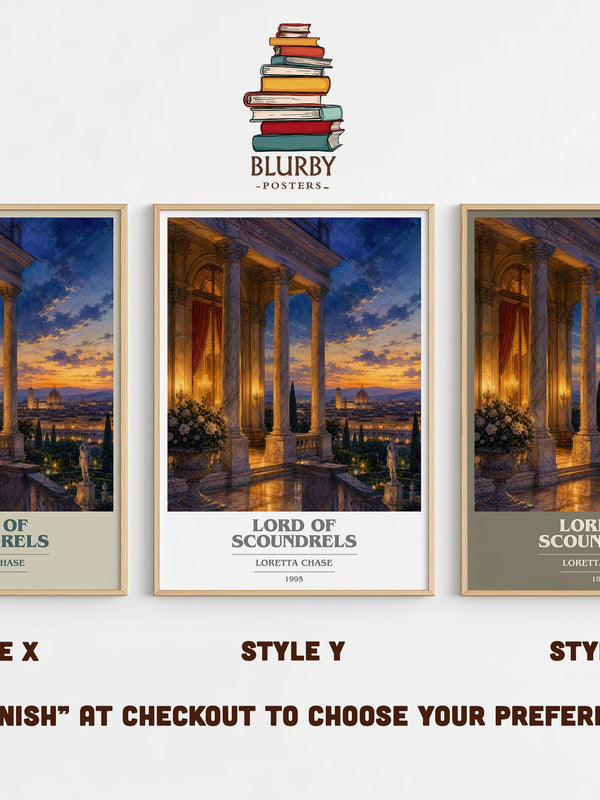 Lord of Scoundrels book cover print in frame leaning in hallway – romance wall art