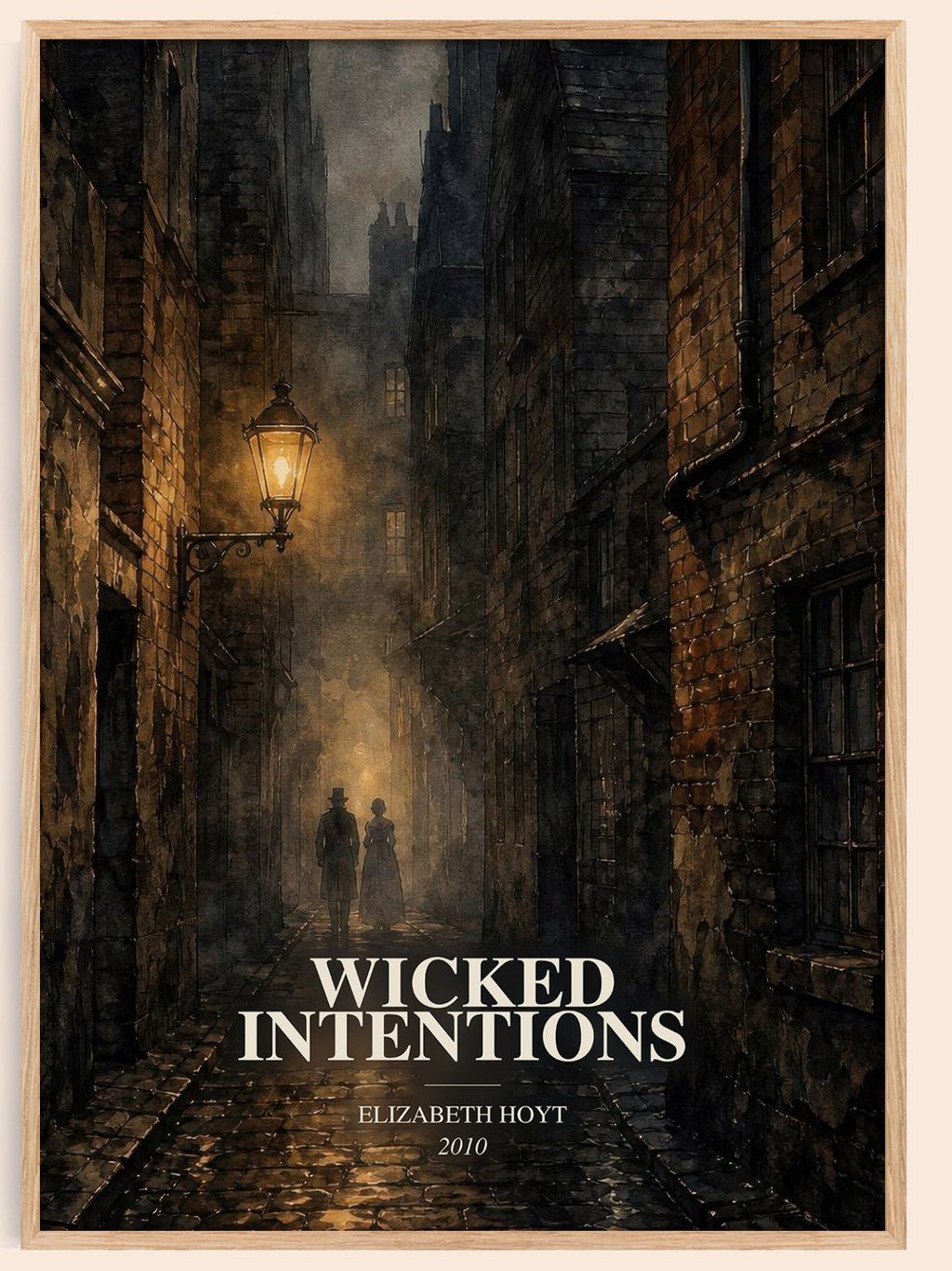 Wicked Intentions watercolour book poster by Elizabeth Hoyt – framed literary art print