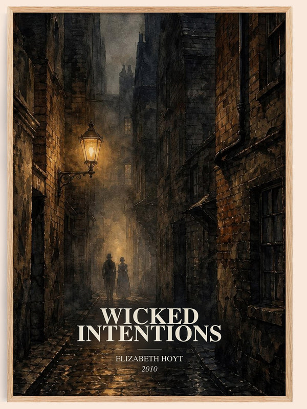Wicked Intentions watercolour book poster by Elizabeth Hoyt – framed literary art print