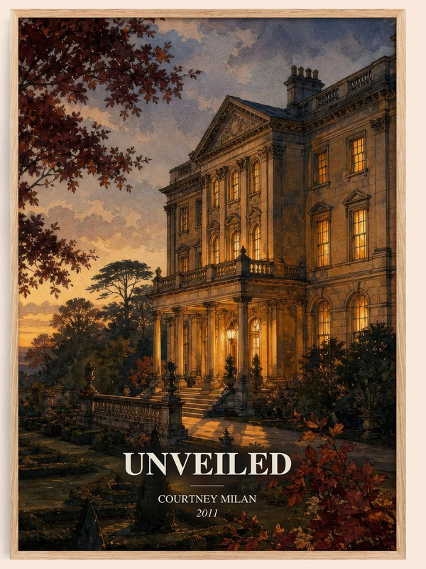Unveiled watercolour book poster by Courtney Milan – framed literary art print