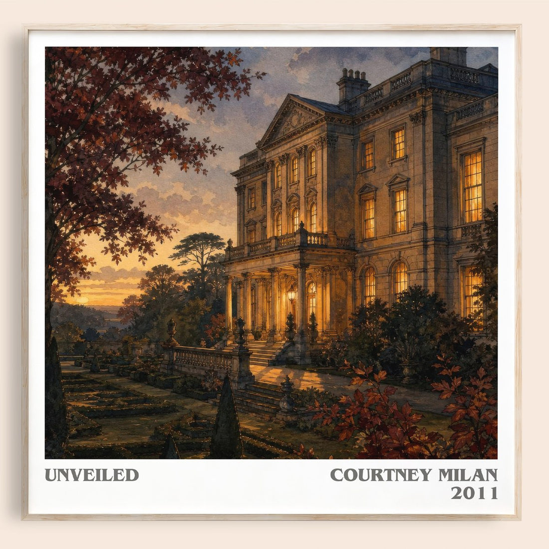 Unveiled literary book poster by Courtney Milan – framed literary art print