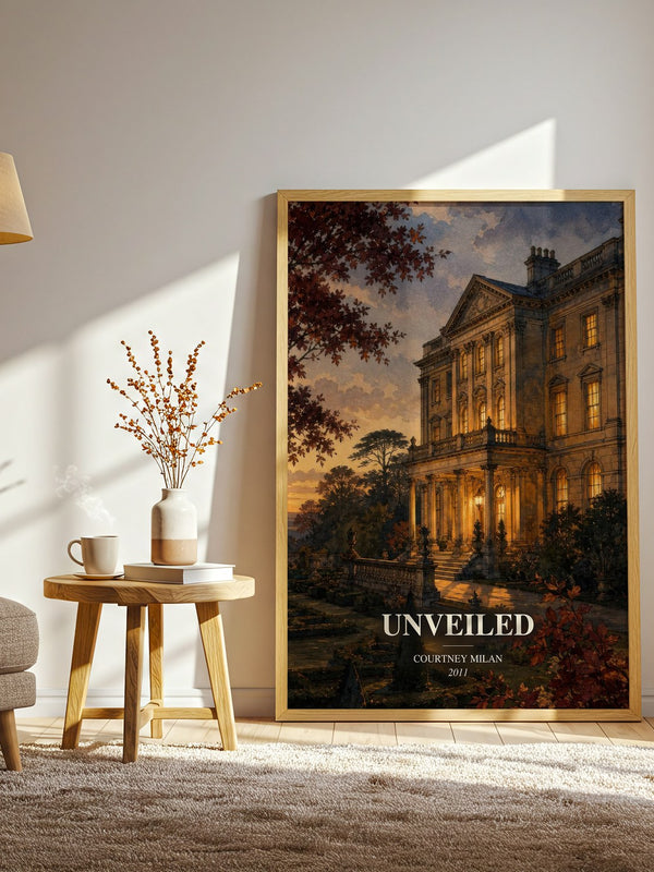 Unveiled watercolour print in frame leaning in hallway – romance wall art