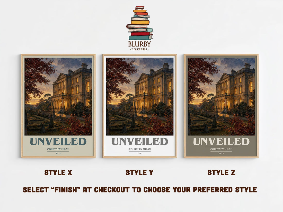 Unveiled book cover print in frame leaning in hallway – romance wall art (mockup)