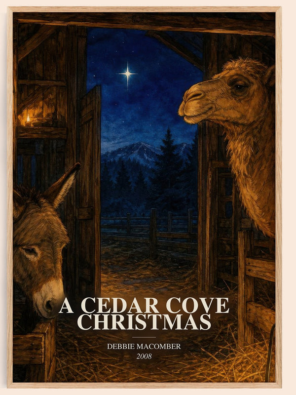 A Cedar Cove Christmas watercolour book poster by Debbie Macomber – framed literary art print