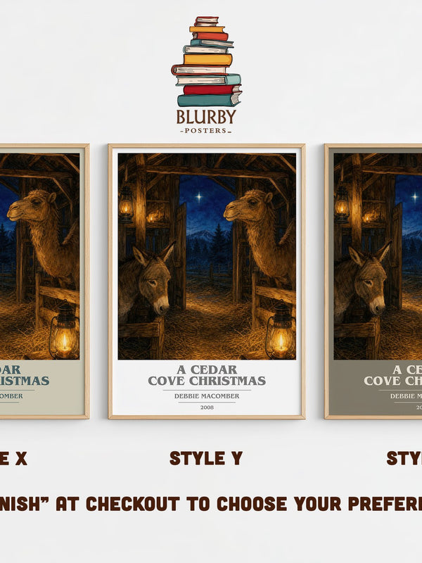 A Cedar Cove Christmas book cover print in frame leaning in hallway – romance wall art