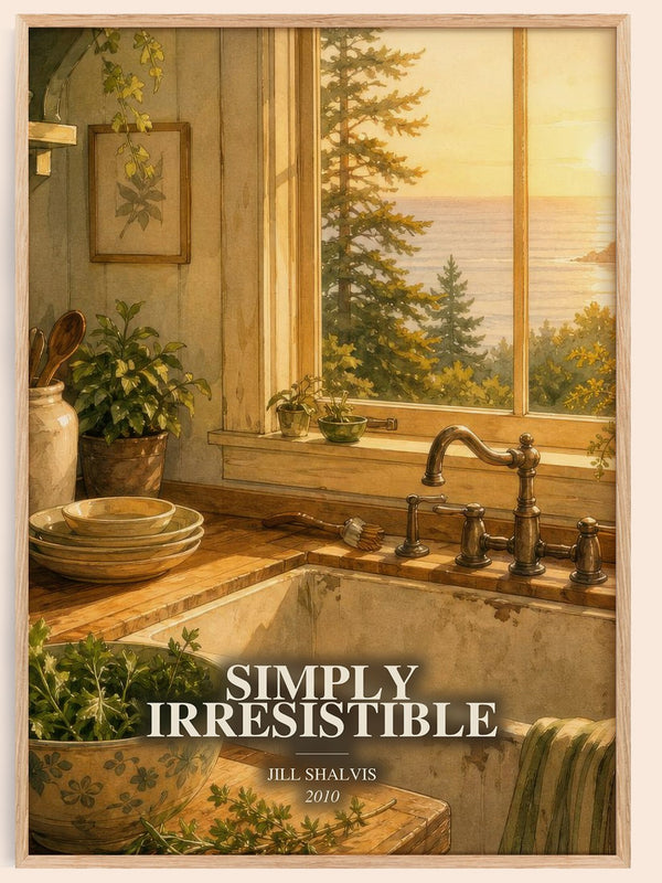 Simply Irresistible watercolour book poster by Jill Shalvis – framed literary art print