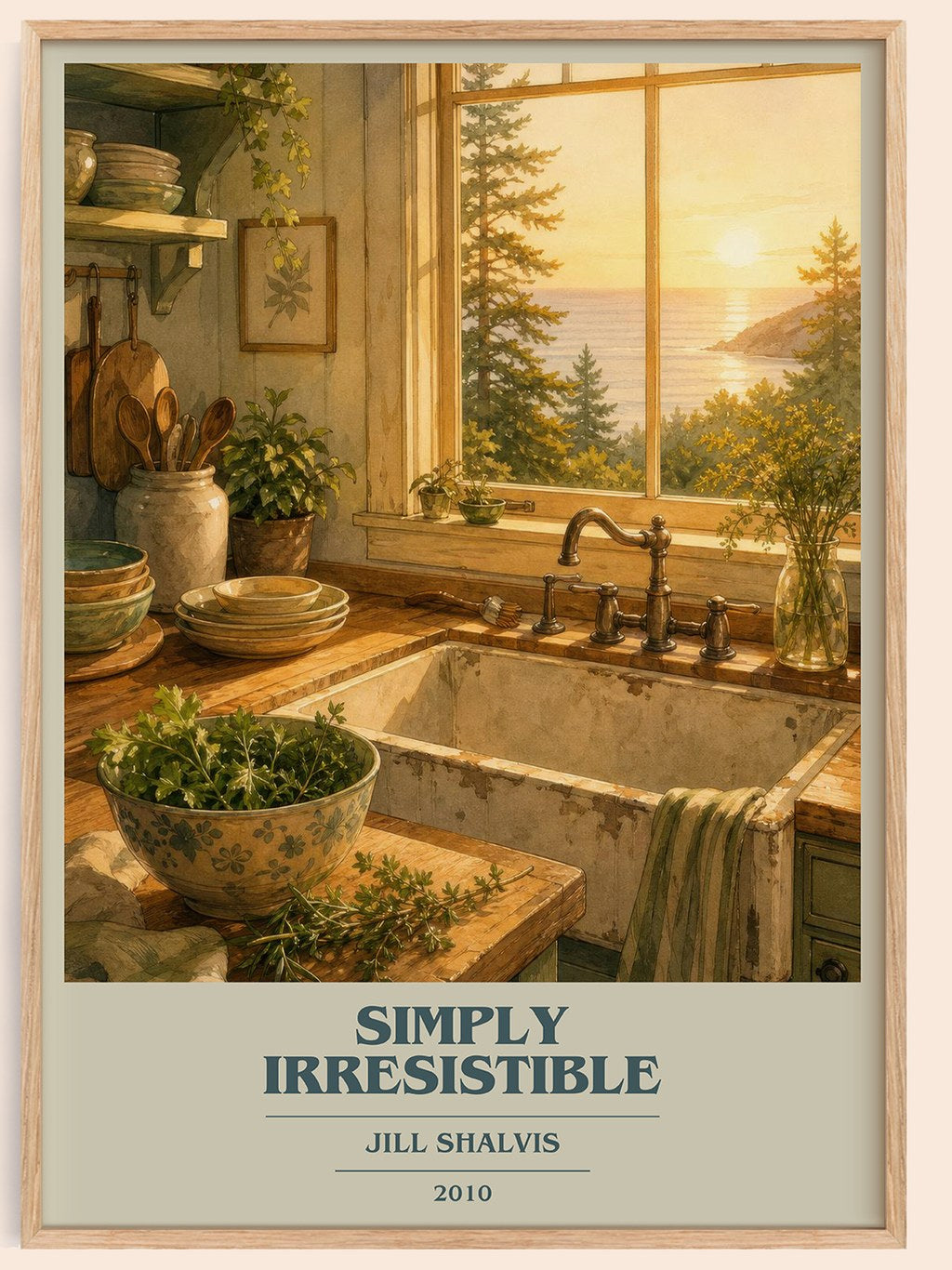 Simply Irresistible book cover book poster by Jill Shalvis – framed literary art print