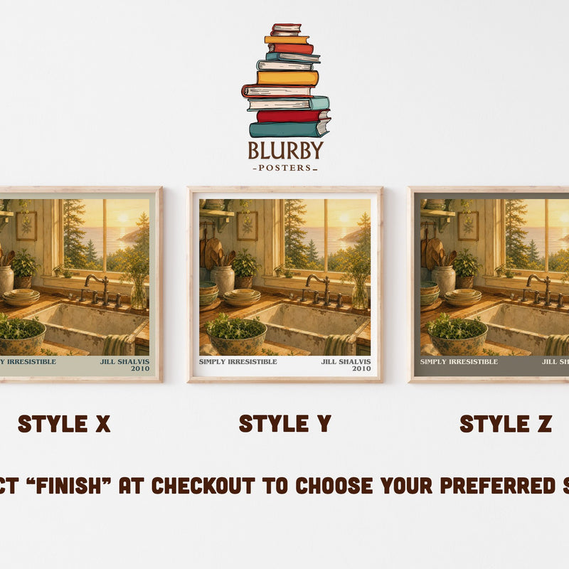 Simply Irresistible literary print in frame leaning in hallway – romance wall art
