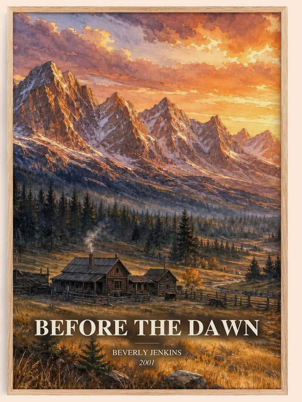 Before the Dawn watercolour book poster by Beverly Jenkins – framed literary art print