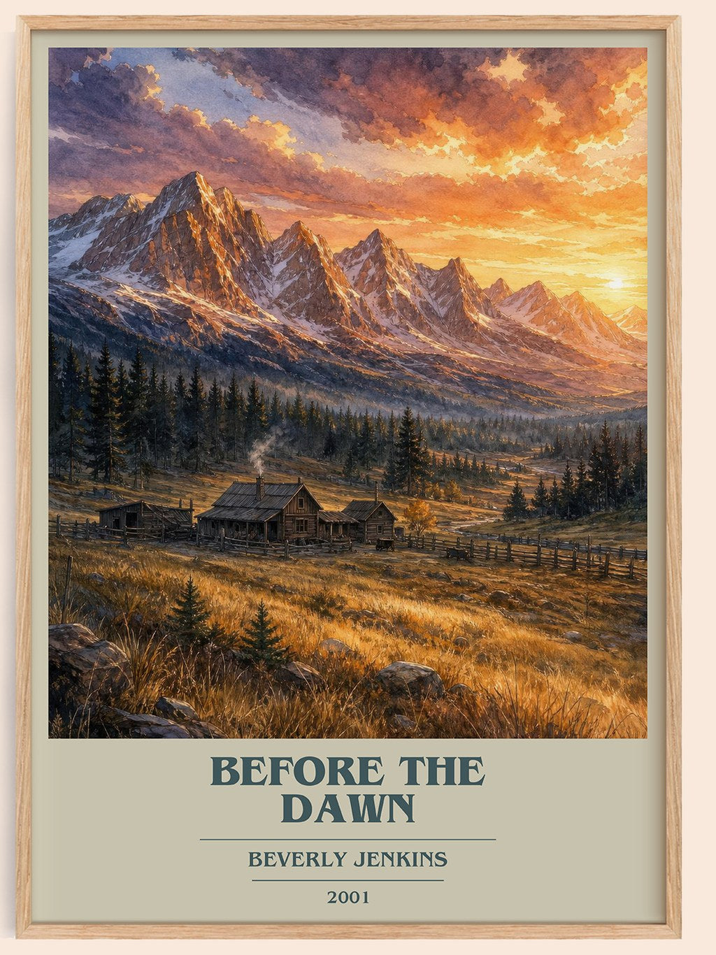 Before the Dawn book cover book poster by Beverly Jenkins – framed literary art print