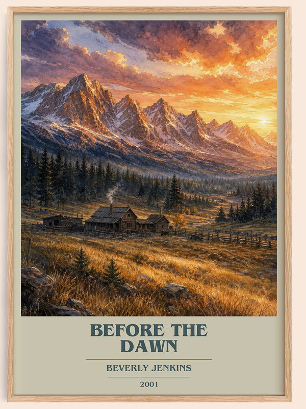 Before the Dawn book cover book poster by Beverly Jenkins – framed literary art print