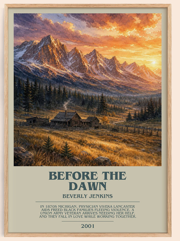 Before the Dawn bookish book poster by Beverly Jenkins – framed literary art print