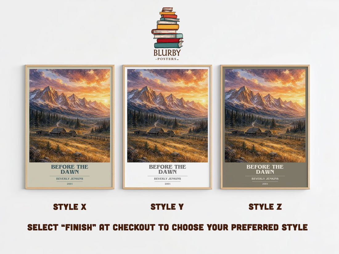 Before the Dawn book cover print in frame leaning in hallway – historical fiction wall art (mockup)