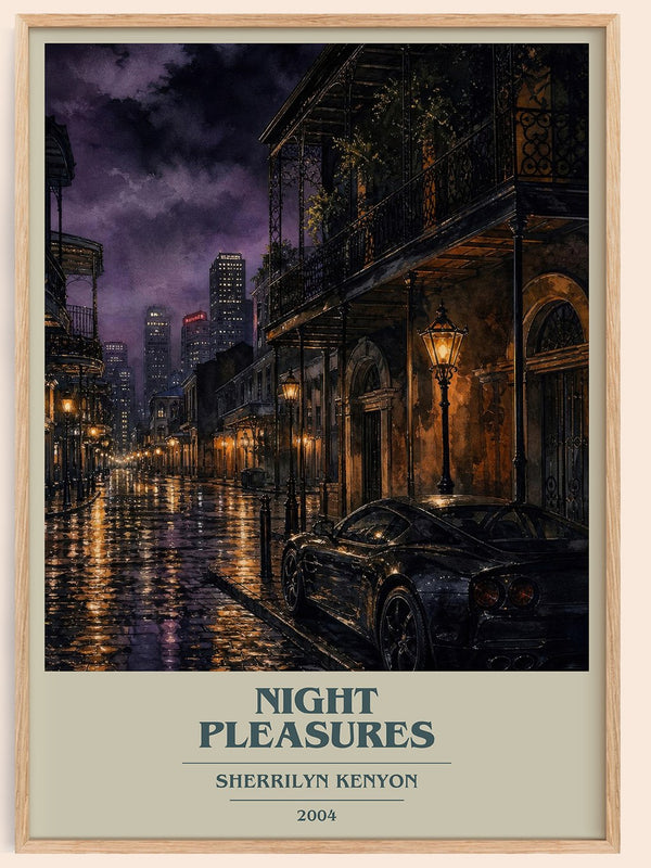 Night Pleasures book cover book poster by Sherrilyn Kenyon – framed literary art print