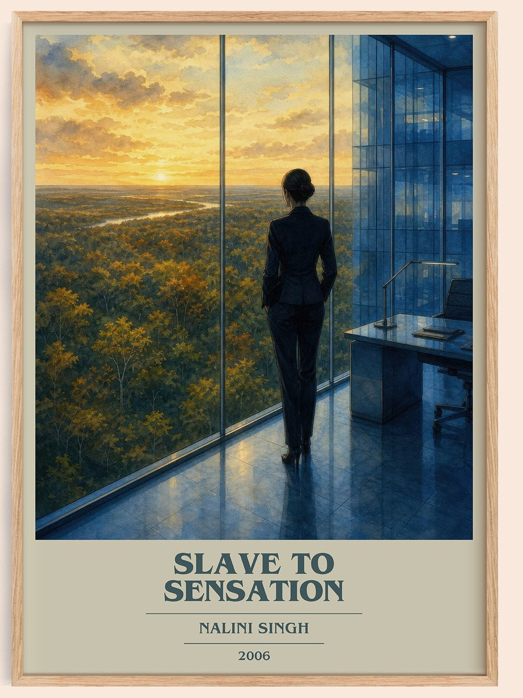 Slave to Sensation book cover book poster by Nalini Singh – framed literary art print