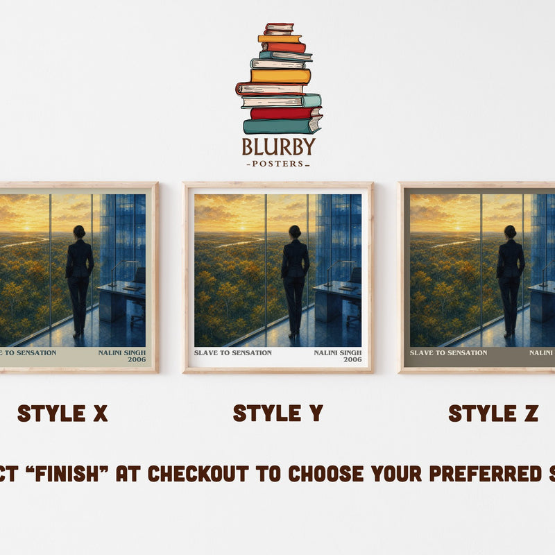 Slave to Sensation literary print in frame leaning in hallway – romance wall art