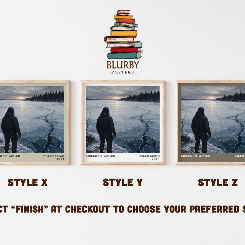 Shield of Winter literary print in frame leaning in hallway – romance wall art