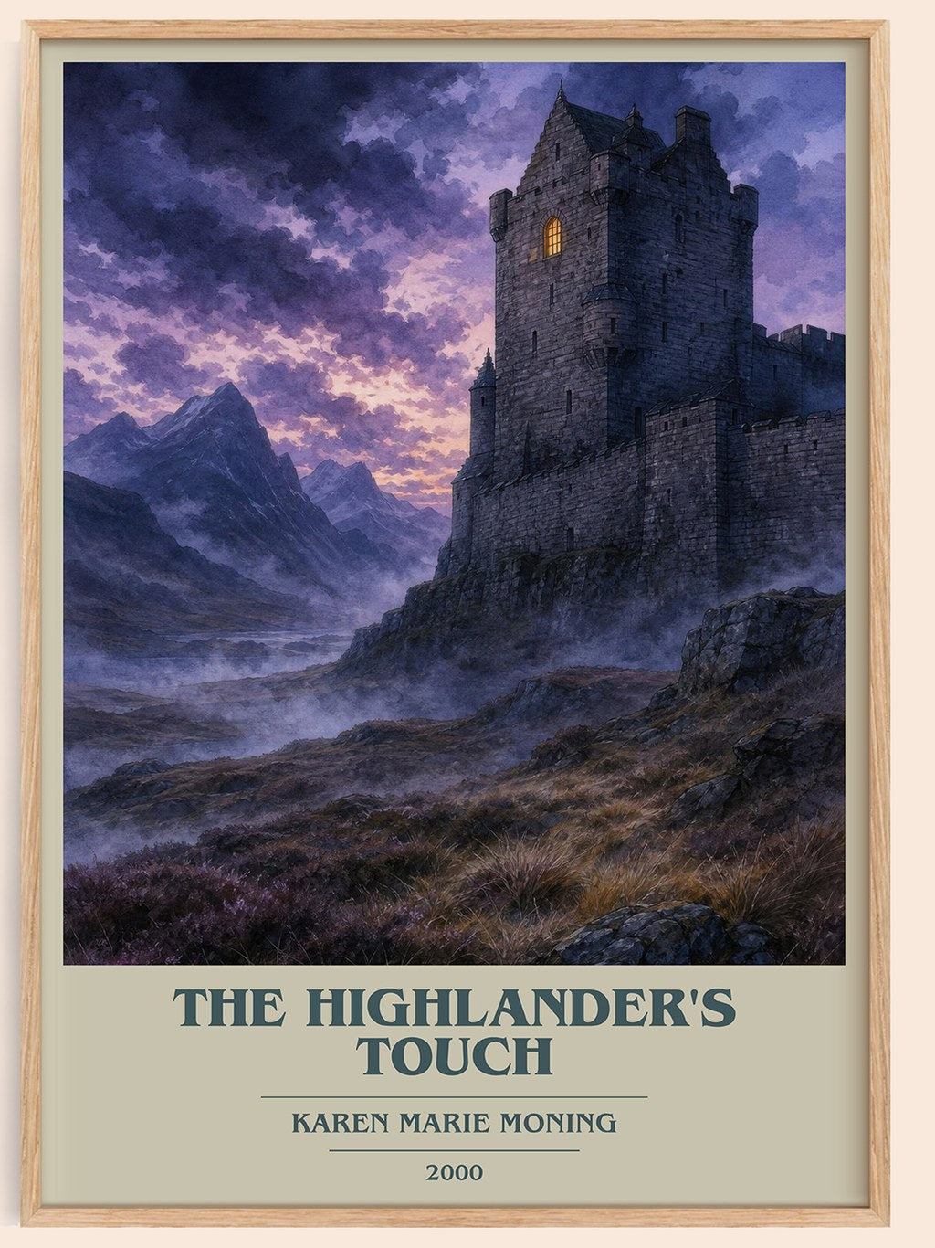 The Highlander's Touch book cover book poster by Karen Marie Moning – framed literary art print