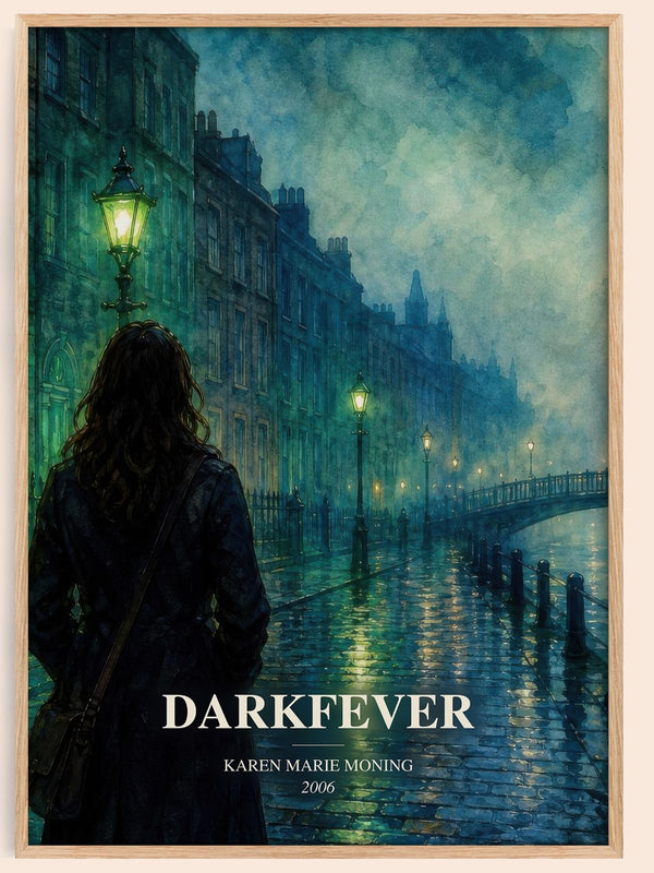 Darkfever watercolour book poster by Karen Marie Moning – framed literary art print