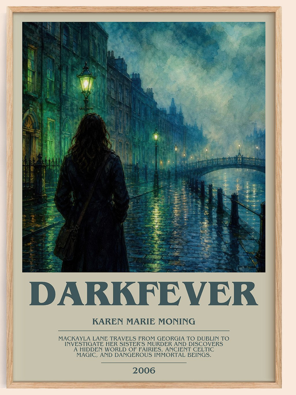 Darkfever bookish book poster by Karen Marie Moning – framed literary art print