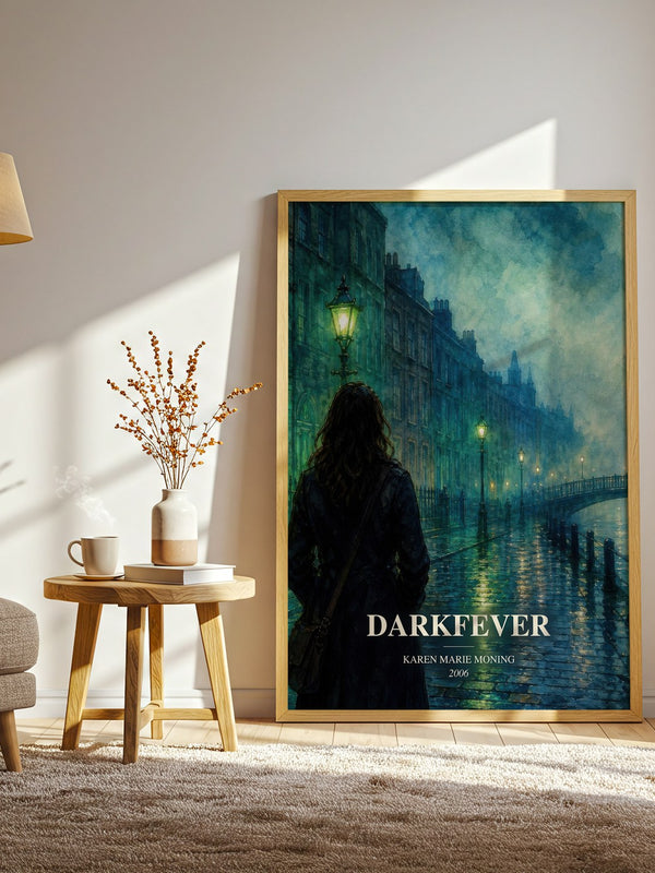 Darkfever watercolour print in frame leaning in hallway – fantasy wall art