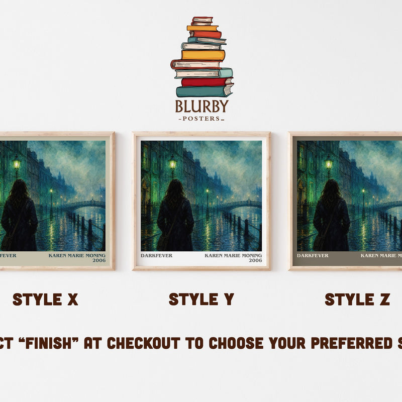 Darkfever literary print in frame leaning in hallway – fantasy wall art